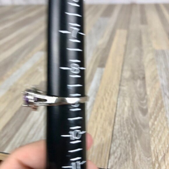 Large Purple Colored Stone Silver Ring - Picture 7 of 10